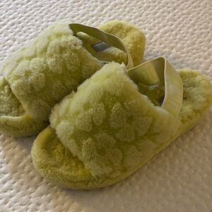 Ugg Fluff Yeah Lime Green Slide Slippers